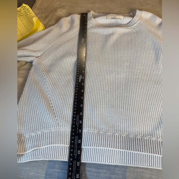 Brochu Walker Like NWOT Light Gray Cotton Knit Luxury Crew Neck Sweater Small - Picture 8 of 10